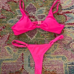 Boutine LA Hot Pink Knot Bikini Set